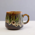 Large-capacity ceramic coffee mug with mild luxury retro style and 8.5cm height