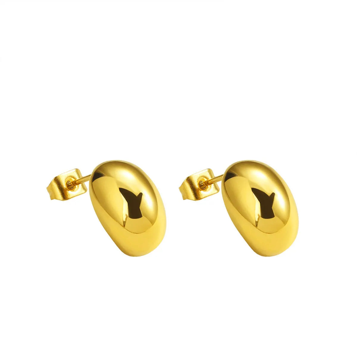 French refined Doudou water drop titanium steel ear studs in gold real gold plating affordable luxury style
