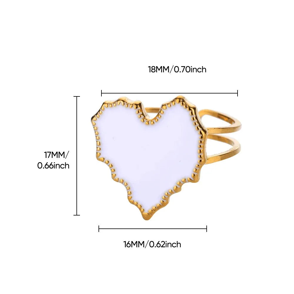 Stainless steel open mouth hollow flower ring for women in gold finish