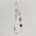 Island sweetheart coloured alloy beaded mobile phone charm with bohemian style