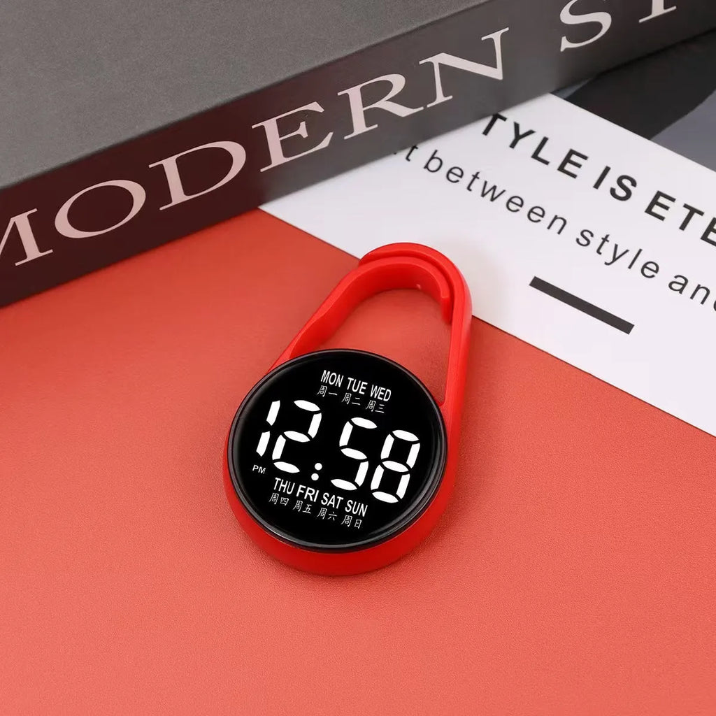 Digital LED electronic watch with plastic strap showing week display, available in multiple colours