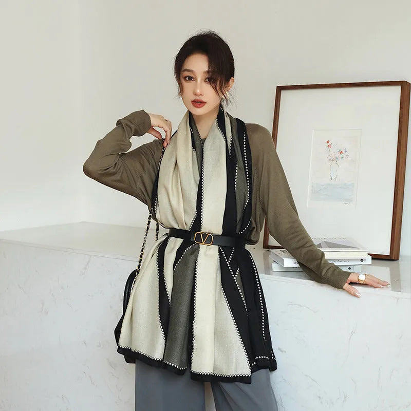 Polyester decorative scarf measuring 180cm by 90cm in one of three autumn print styles