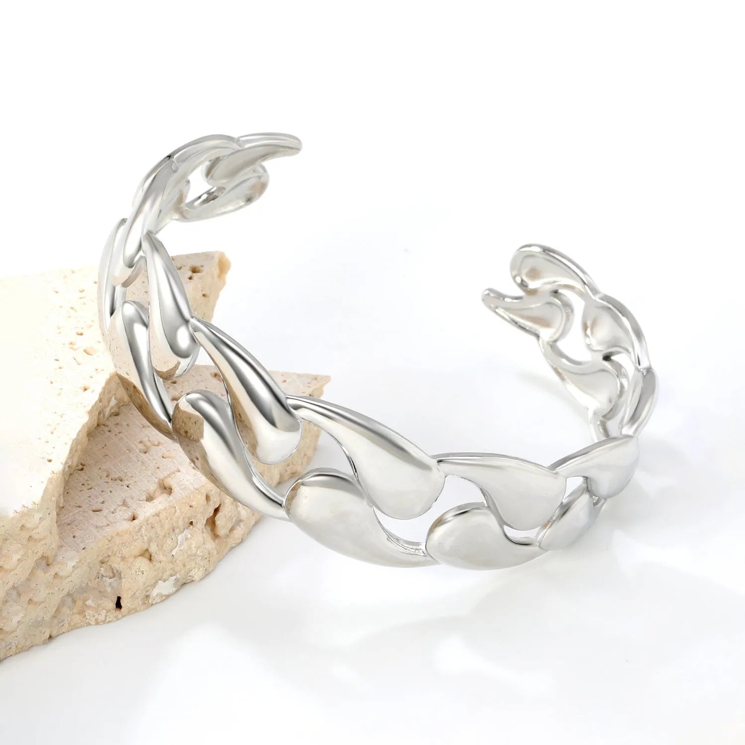 Men's stainless steel luxury bracelet in silver, gold, and rose gold colour options.