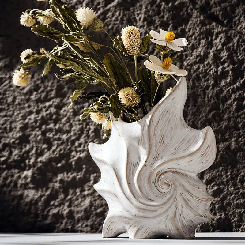 Hexagon-shaped French art ceramic vase with coloured glaze finish in retro design