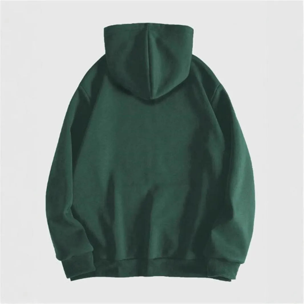 Men's black hoodie with a raised skull hot stamp print on the chest.
