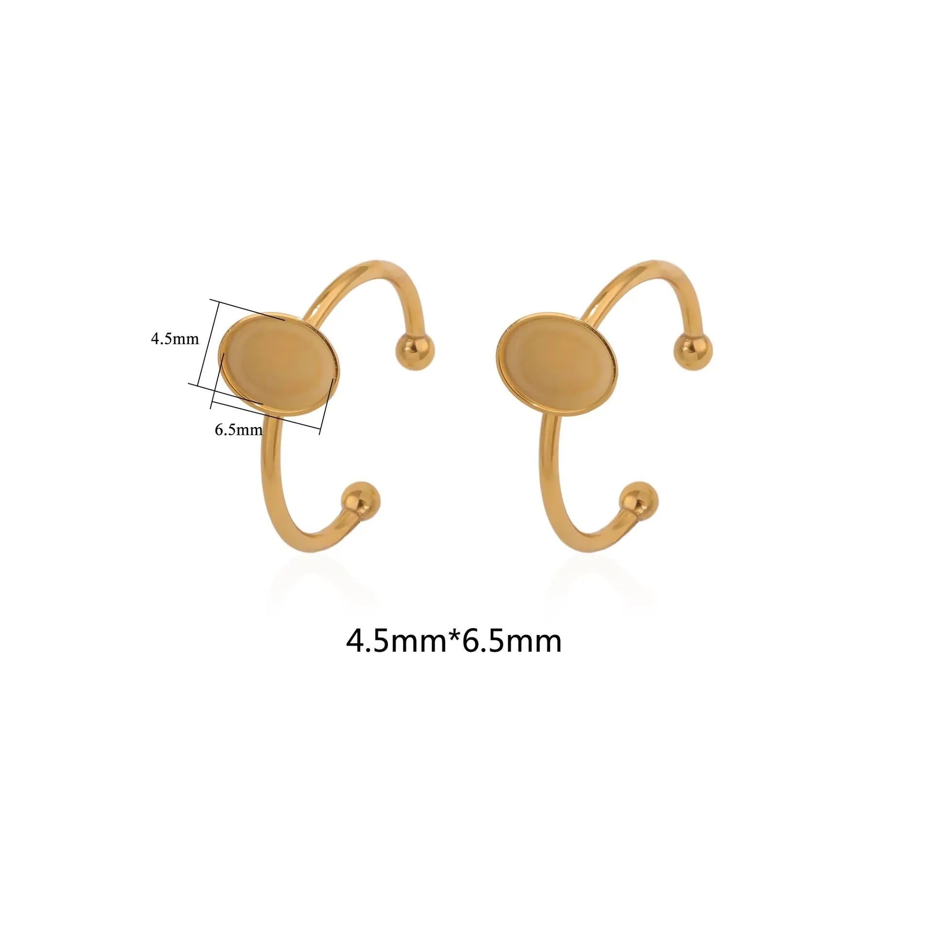 Gold stainless steel ring setting with totem pattern in multiple shapes for DIY jewellery