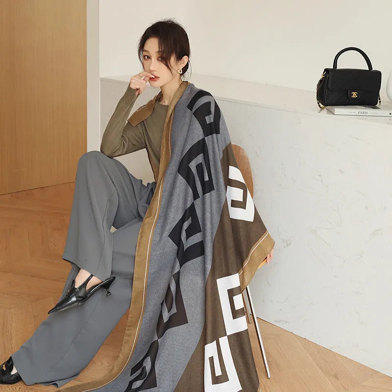 Polyester decorative scarf measuring 180cm by 90cm in one of three autumn print styles