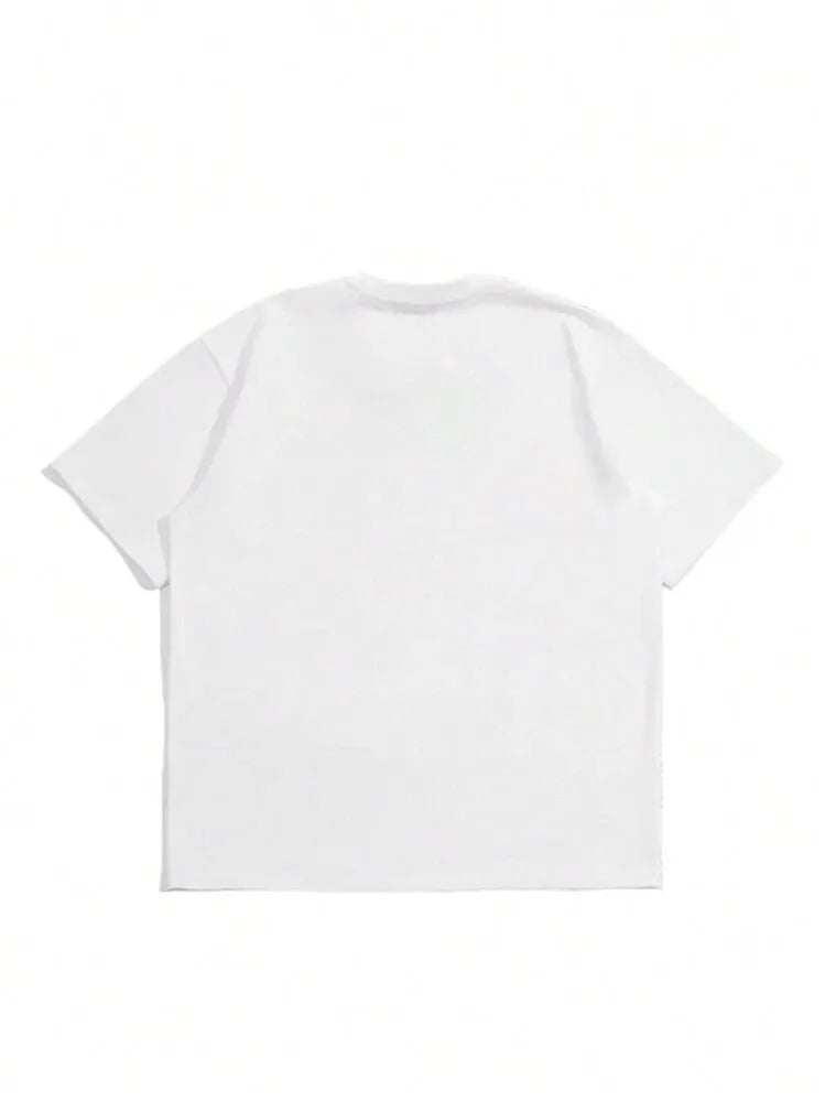 Men's pure cotton short sleeve t-shirt in Japanese retro style solid colour design