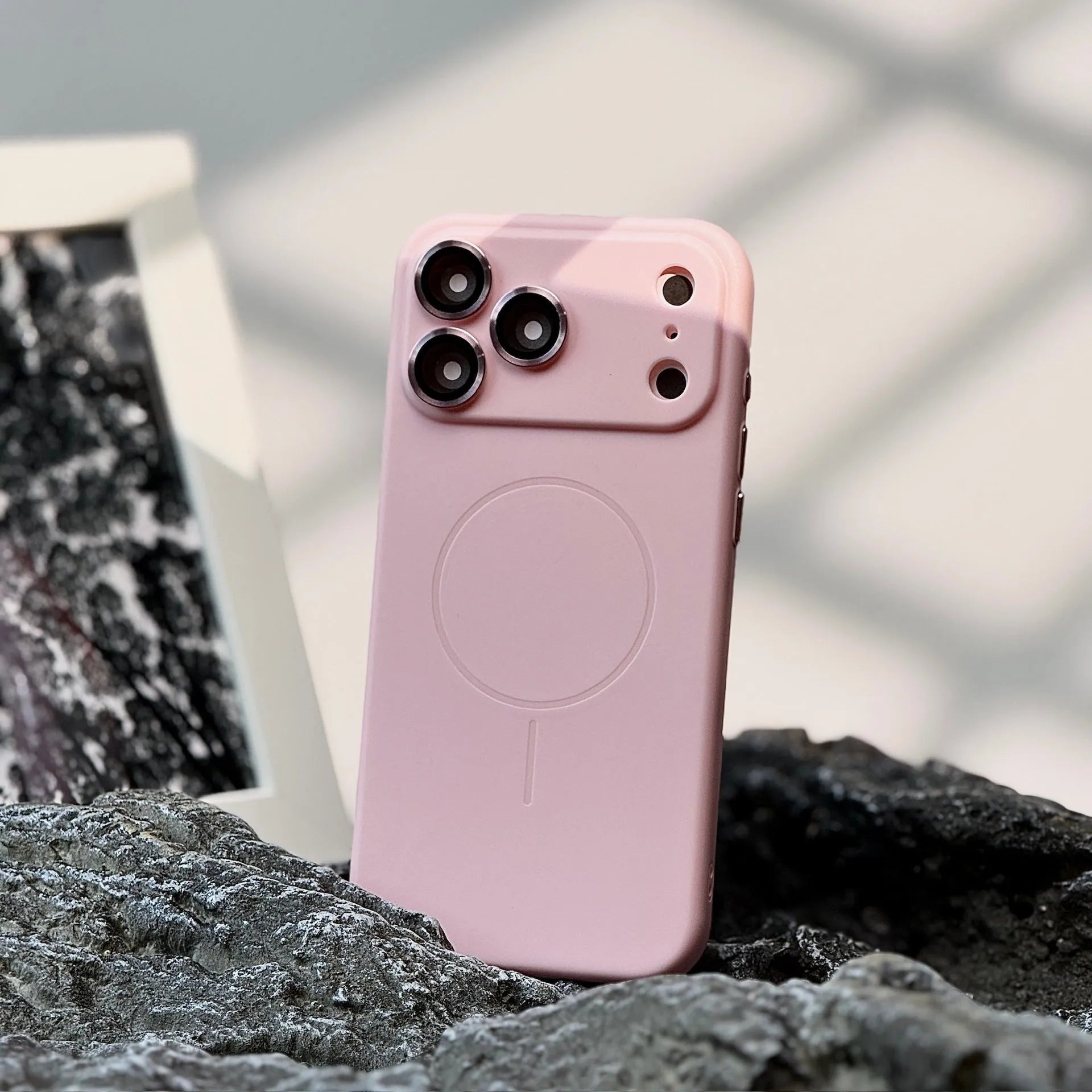 Frosted magnetic suction phone case with lens protector for iPhone 17 series