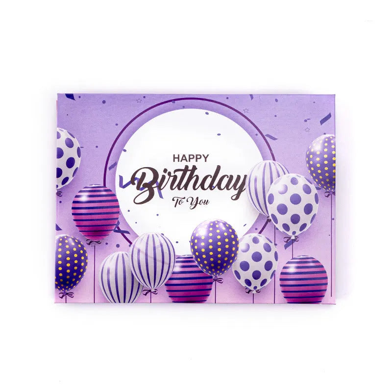 3D paper greeting card with a hand-folded cake sculpture in Chinese ink style.