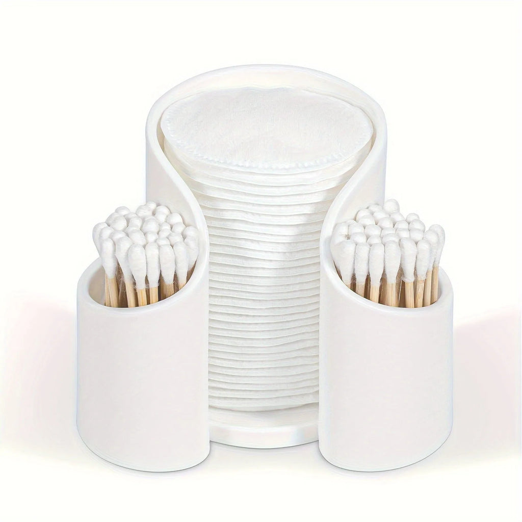 Solid colour plastic cotton box for dental floss pick or cotton bud storage.