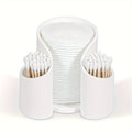 Solid colour plastic cotton box for dental floss pick or cotton bud storage.