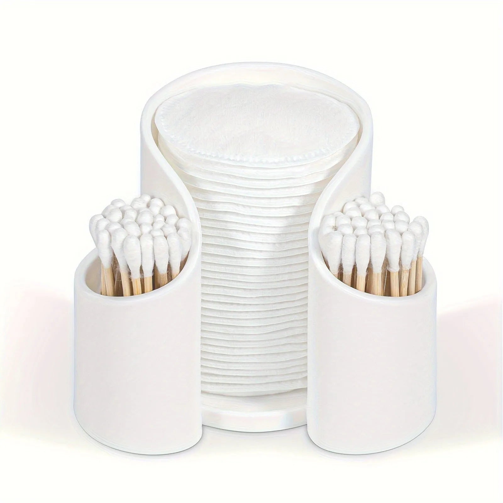Solid colour plastic cotton box for dental floss pick or cotton bud storage.