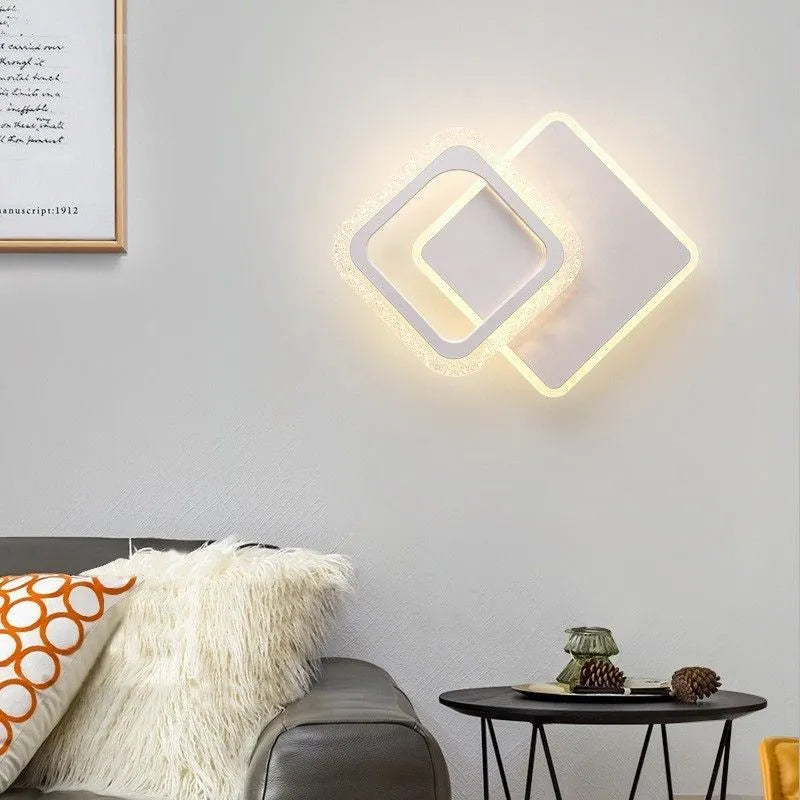 Modern simple 220V bedroom wall lamp with tricolour, warm, and white light options, one lamp per pack