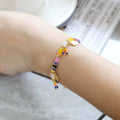 Women's European style glass beaded bracelet with imitation pearls in six pearl lifting colour variations
