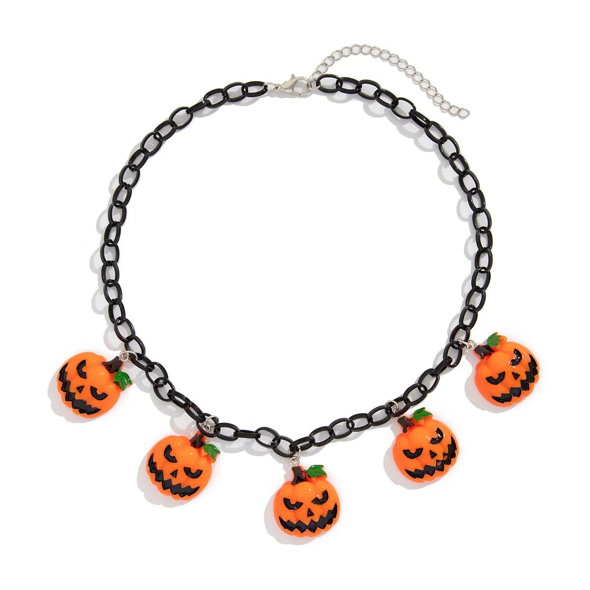 Halloween necklace with ghost pumpkin pendant in mixed colour acrylic cartoon design