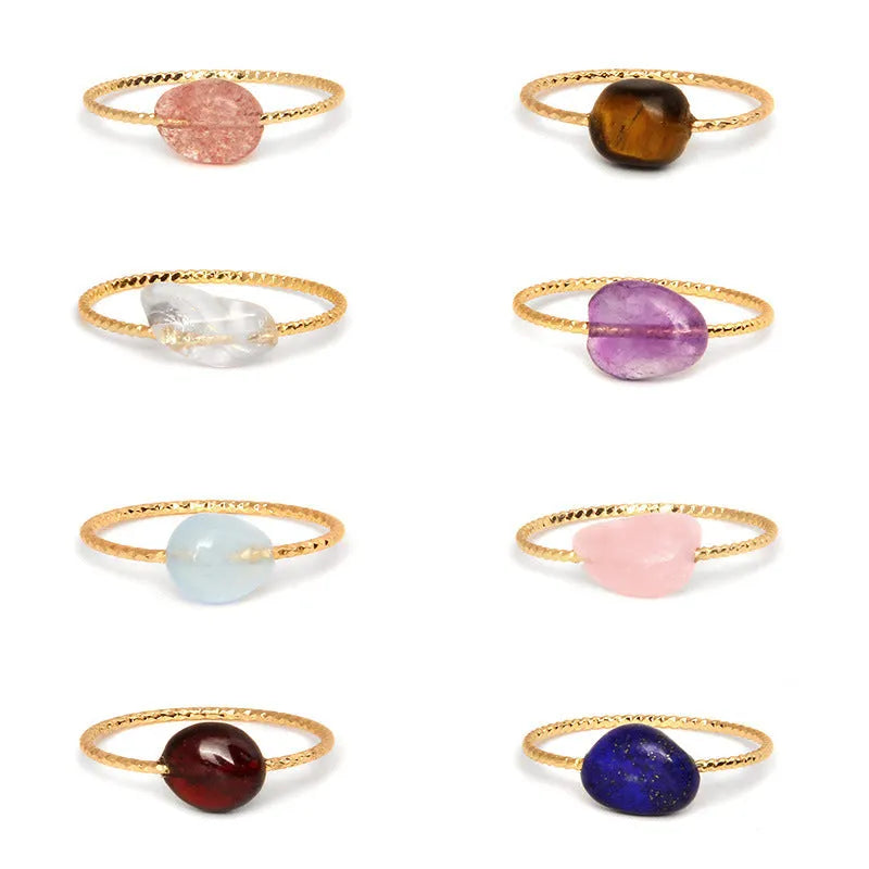Original geometric design women's ring with a coloured agate stone centrepiece.