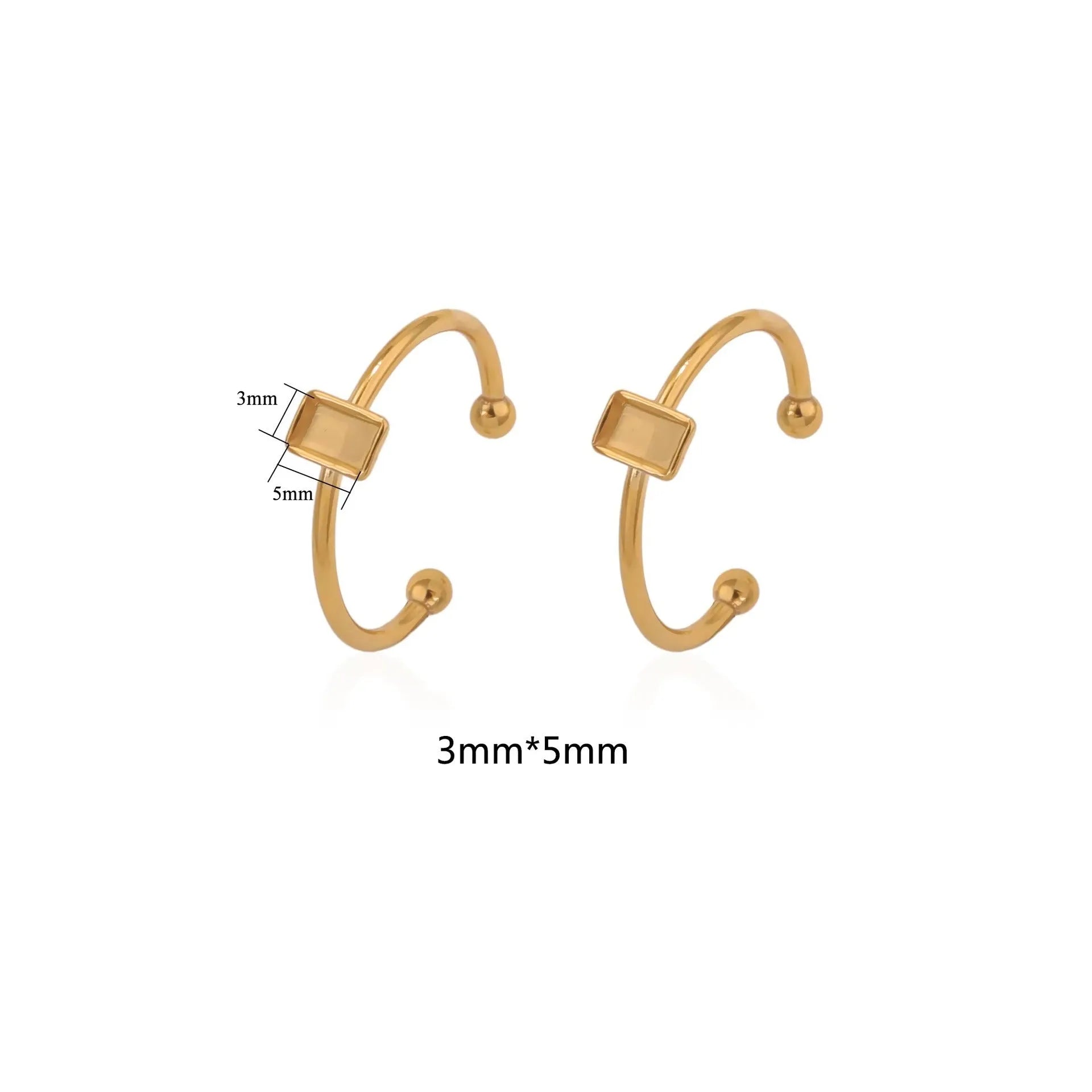 Gold stainless steel ring setting with totem pattern in multiple shapes for DIY jewellery