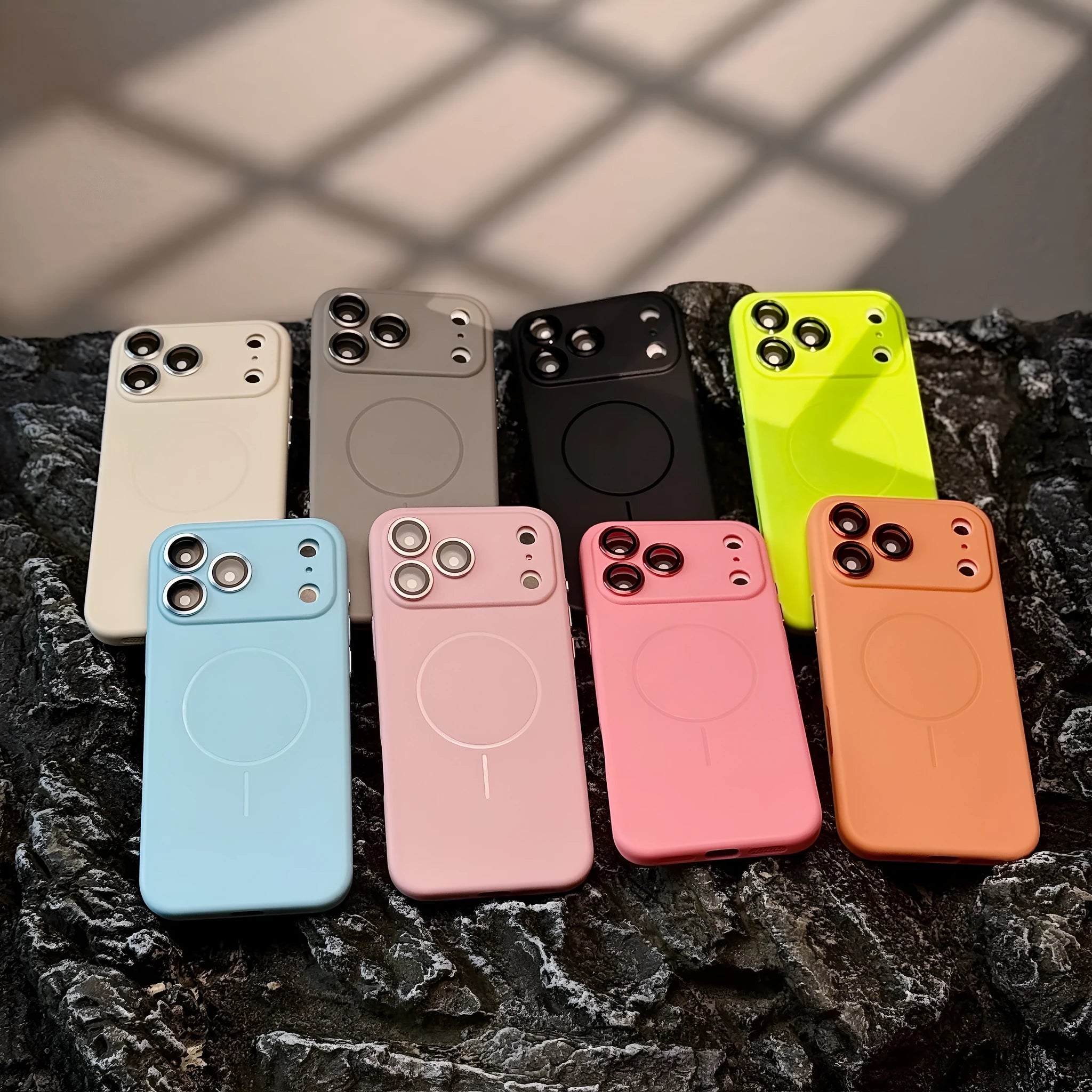 Frosted magnetic suction phone case with lens protector for iPhone 17 series