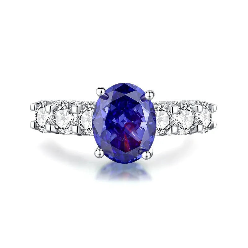 Heart-shaped sterling silver ring with a detailed ice flower cut colour zircon centre stone.