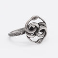 Titanium steel snake ring in retro style with steel colour, sizes 6 to 13.