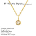 Entry Lux Colorful Rhinestone Pendant stainless steel U-shaped necklace with golden finish and July rose red rhinestone