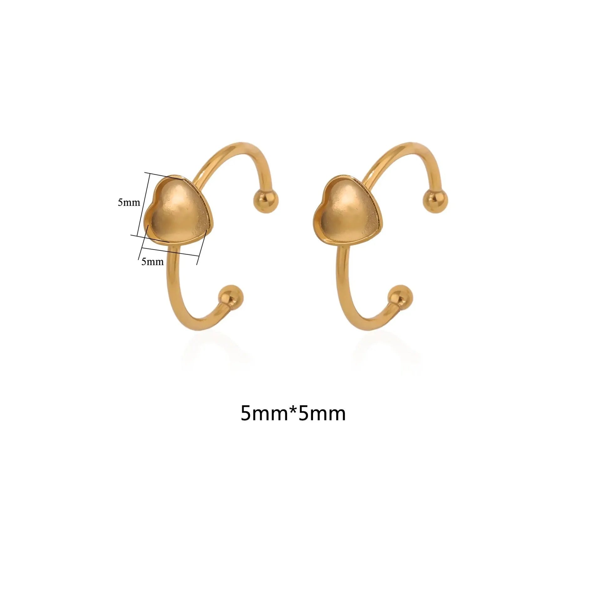 Gold stainless steel ring setting with totem pattern in multiple shapes for DIY jewellery