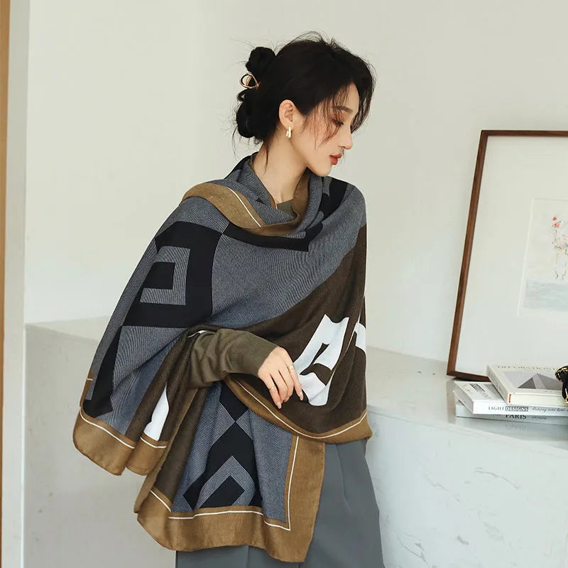 Polyester decorative scarf measuring 180cm by 90cm in one of three autumn print styles