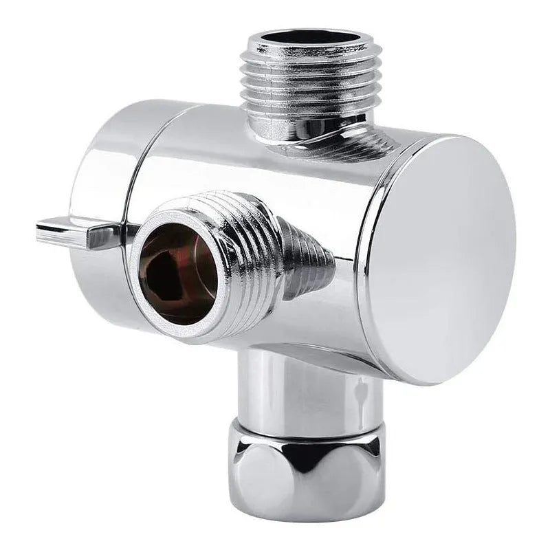 Copper shower water distributor connector with American bracket and plastic ball joint.
