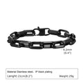 Titanium steel men's bracelet with simple square chain links in four colour options