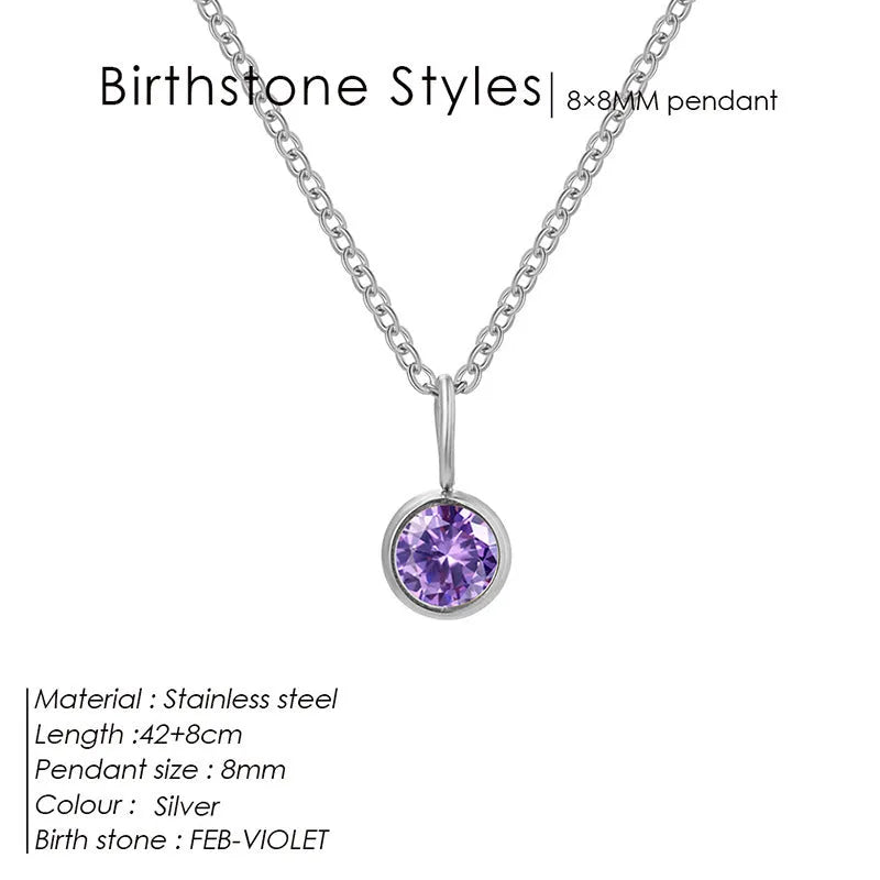 Entry Lux Colorful Rhinestone Pendant stainless steel U-shaped necklace with golden finish and July rose red rhinestone