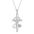 Copper cross stethoscope pendant necklace on a cross chain for women.