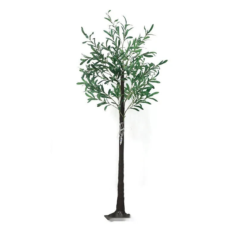 1.8m tall olive leaf tree lamp with warm LED lights for courtyard decoration