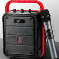 MS62AI portable Bluetooth speaker with wireless microphone on a table.