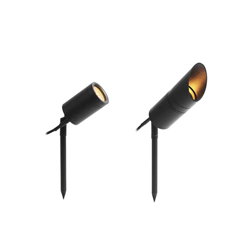 Aluminium outdoor ground lamp with LED light for garden or lawn.