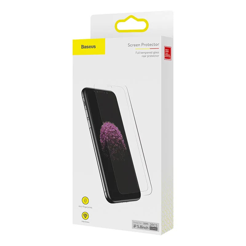 0.3mm tempered glass film for iPhone X XS 11 Pro 5.8in, transparent, two-pack with applicator