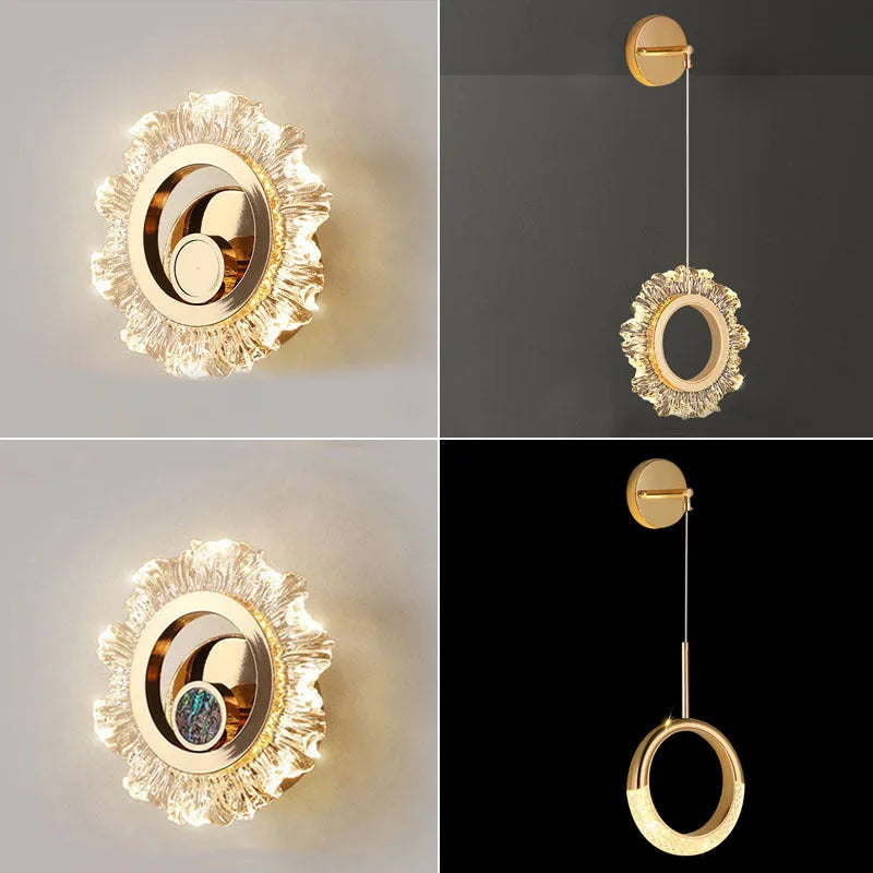 Minimalist wall lamp with acrylic shade and adjustable tricolor lighting for modern bedrooms