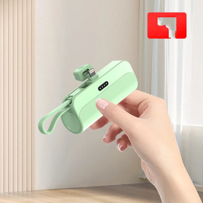 Capsule 20W fast charge folding bracket 5000mAh mini power bank in grey with built-in cables