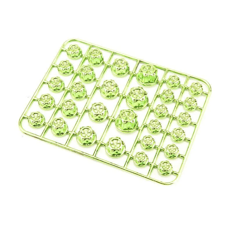 Set of 30 coloured ABS plastic screw caps for motorcycle engine modification.
