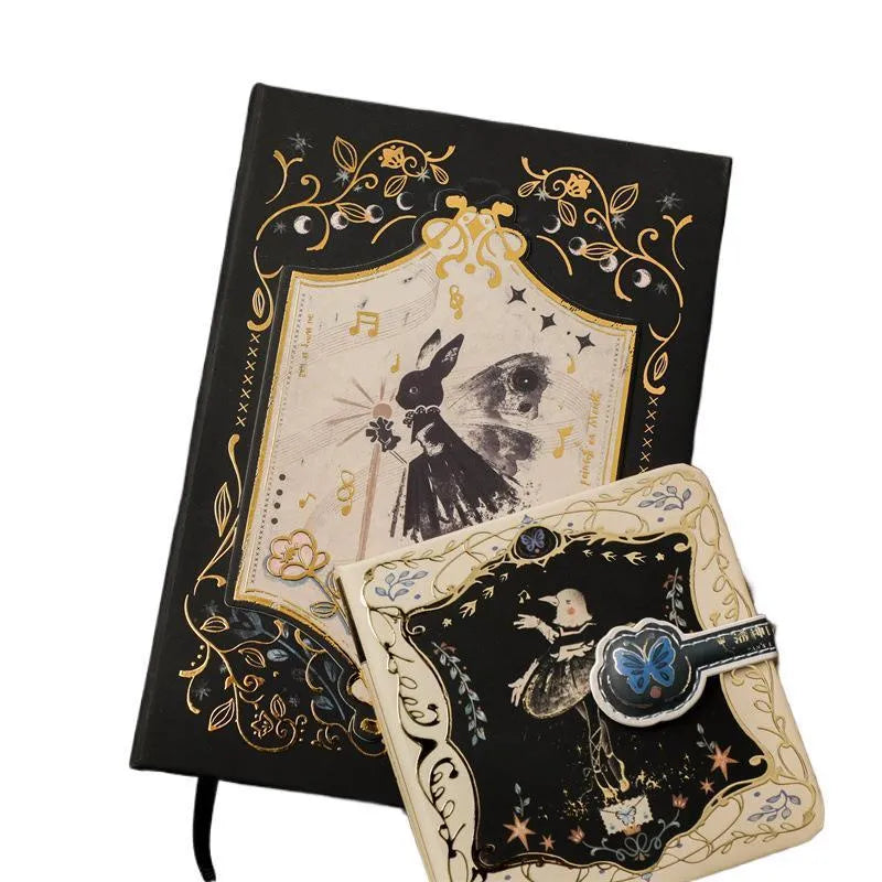 Gothic style A5 notebook with retro art cover and 40g wood pulp paper