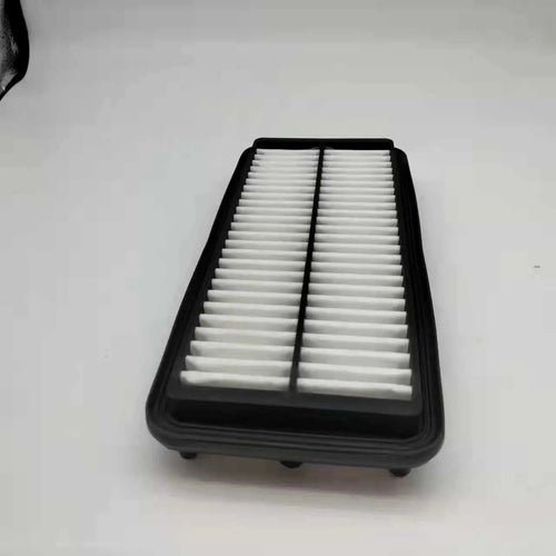 Black rectangular car air filter for Hyundai vehicles measuring 256mm by 113mm by 40mm