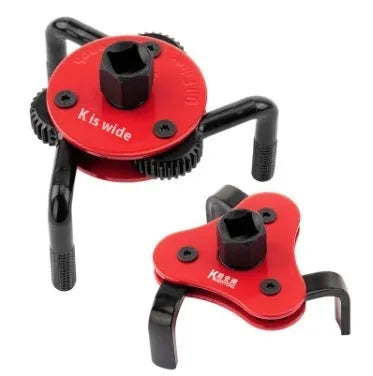 Three-claw filter wrench in chromium vanadium steel for oil filter disassembly and auto repair, 0.6KG, circle or flat model