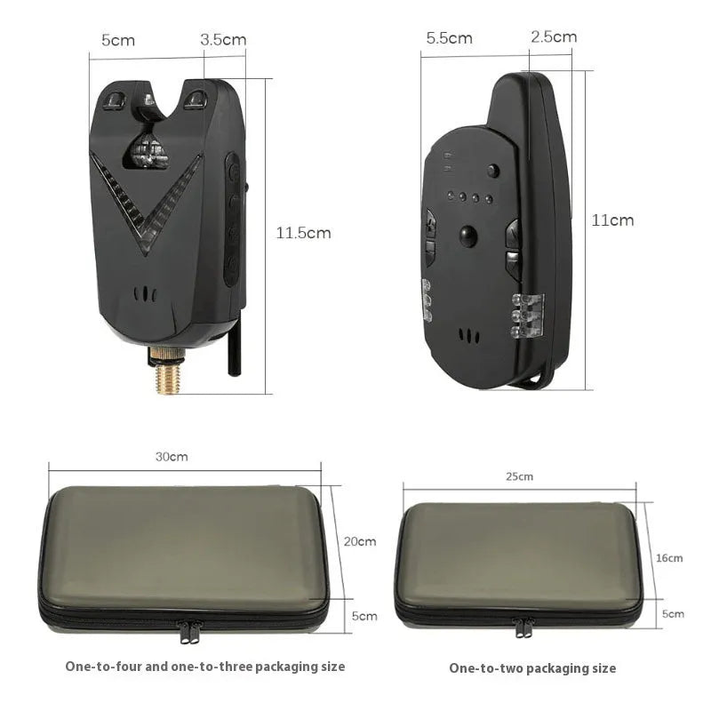 Wireless fishing electronic alarm with ABS housing for carp and coarse fishing