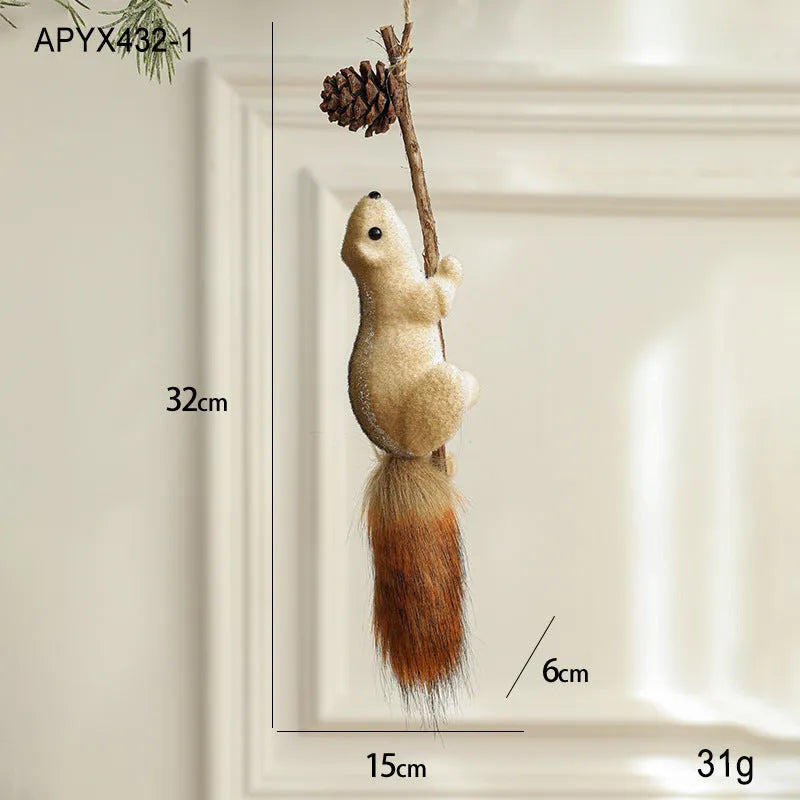 Lightweight foam squirrel pendant Christmas tree ornament in cartoon modern simple style