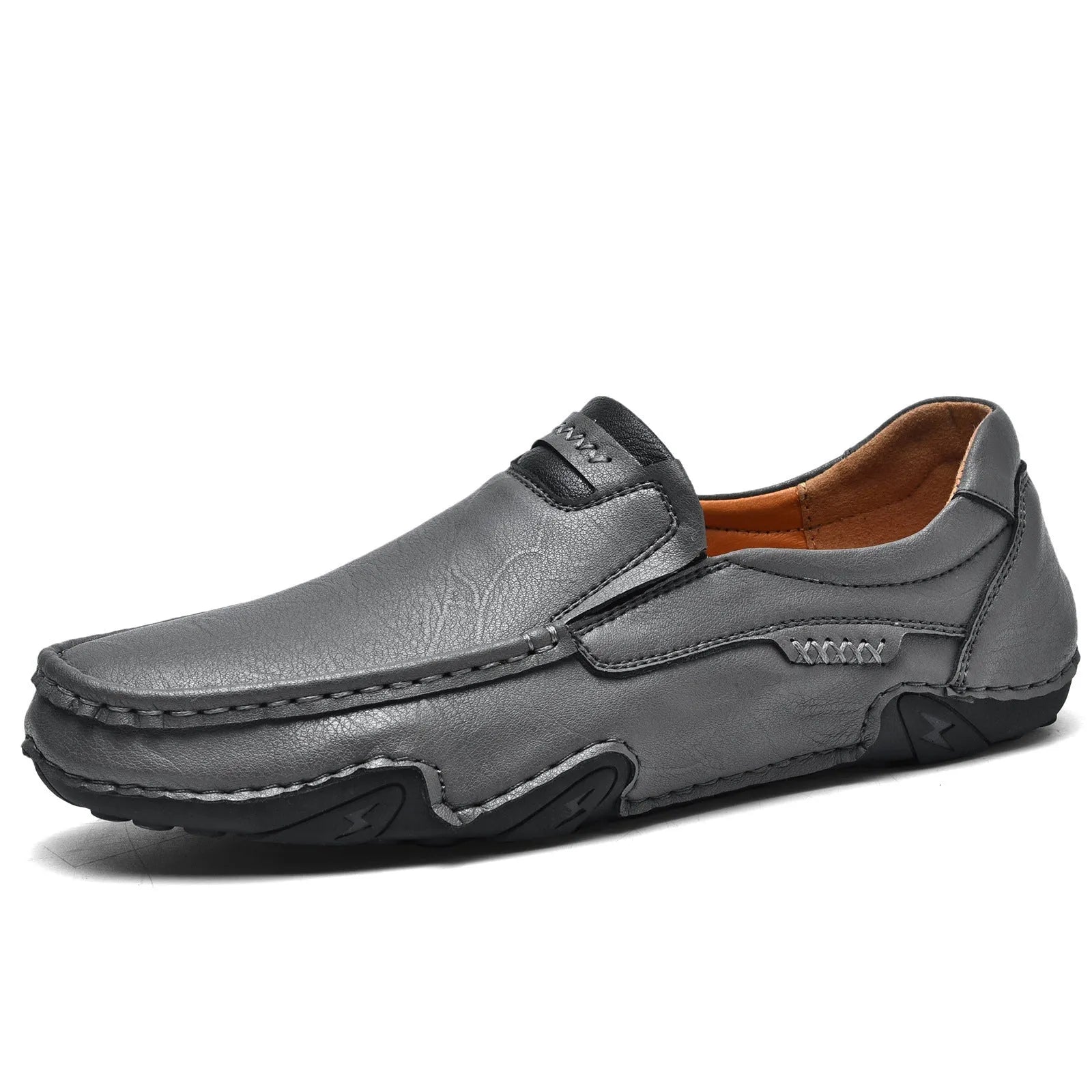 Casual slip-on shoes in multiple colours with a microfiber upper and flat rubber sole.