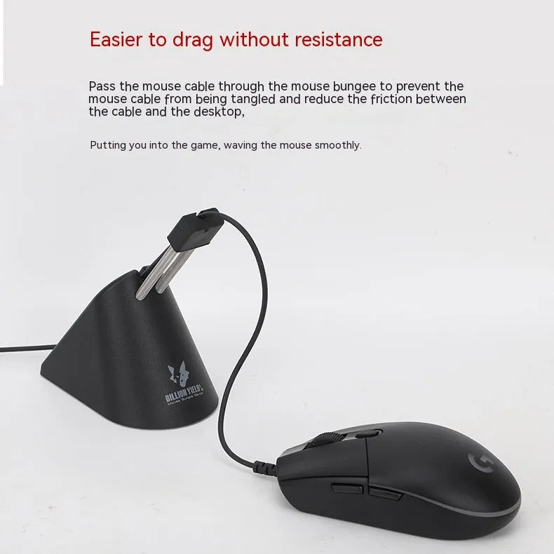 ABS mouse cable holder for desk cord management in black colour option