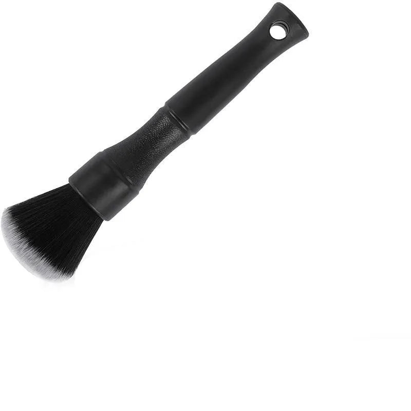 Black car detailing brush with pig hair bristles and PP plastic handle