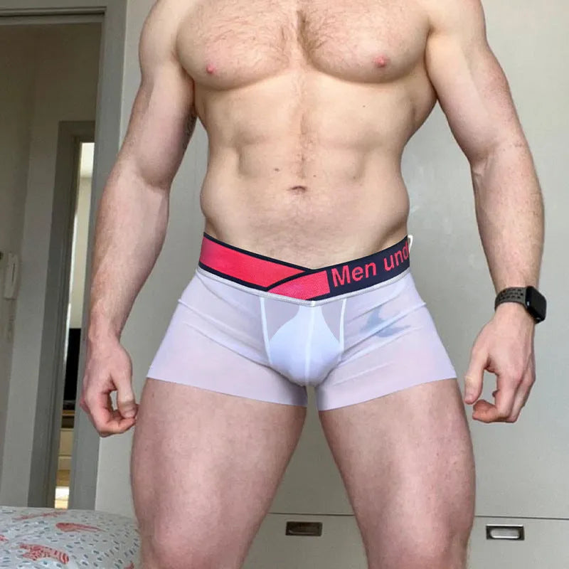 Men's low waist underwear with gradient laser pattern in modal fabric, seamless construction