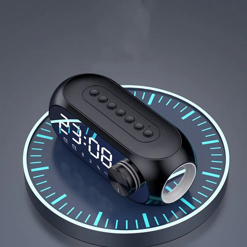 S8 portable mini speaker in black, white, or blue with USB charging cable.