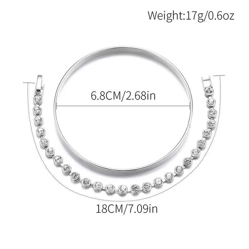 Retro zinc alloy drop shape geometric bracelet set for women gold and silver finish